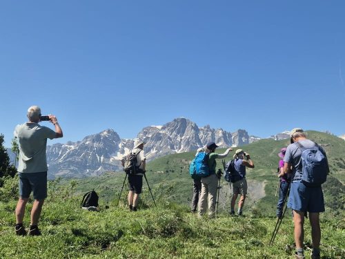 In the summit of Punta del Pacino with Partacua mountain range behind